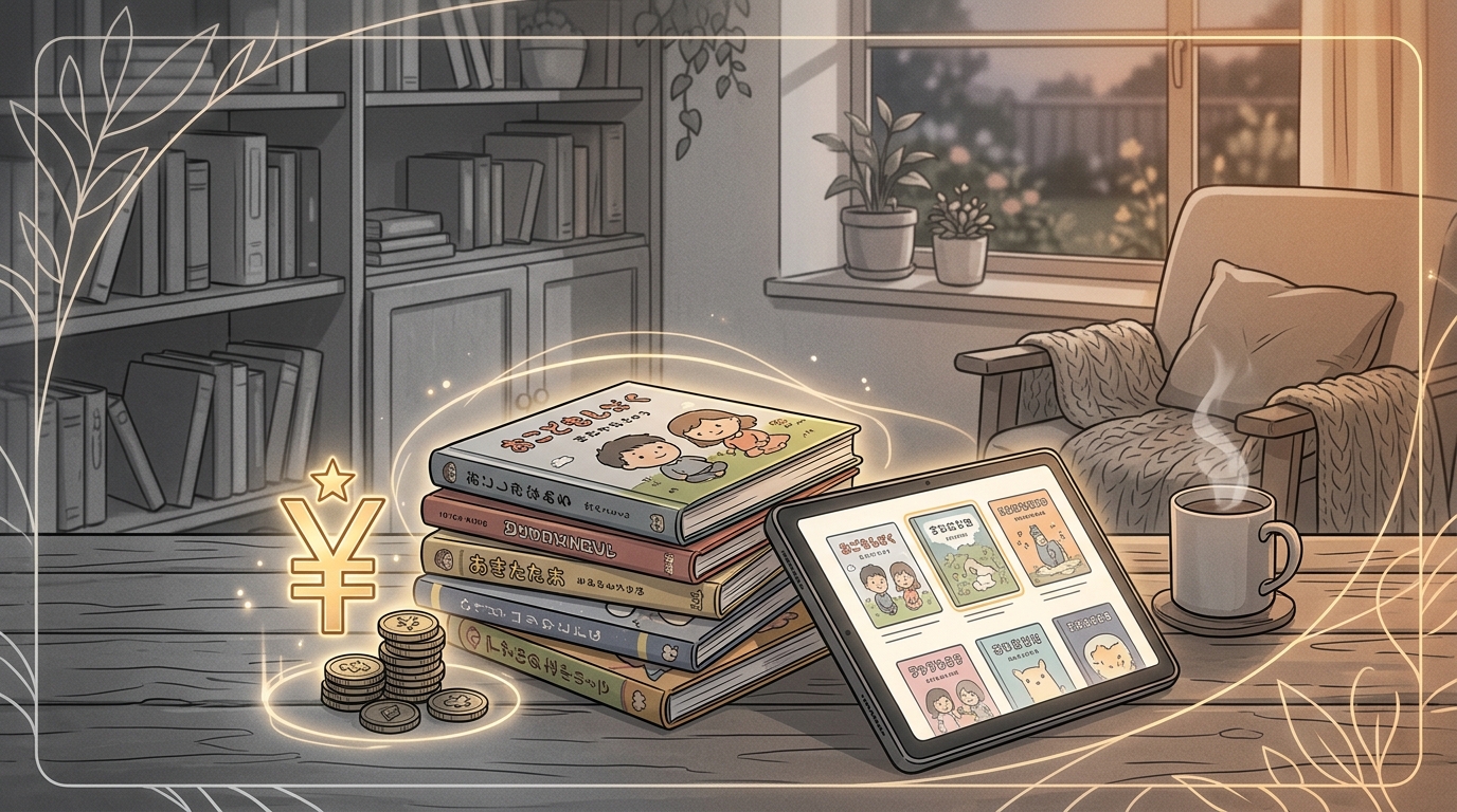 Kindleで絵本を販売し印税を得るイメージ