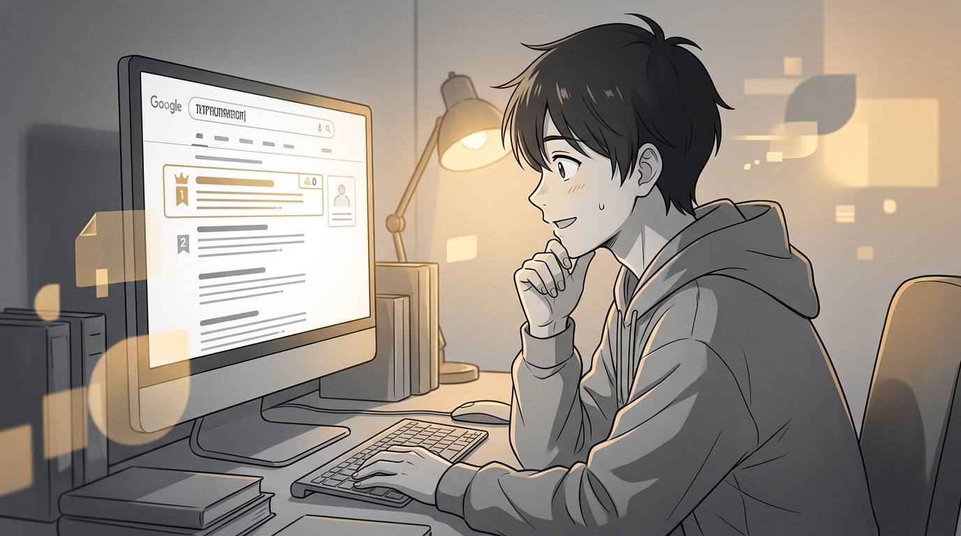 検索結果を見て驚く人